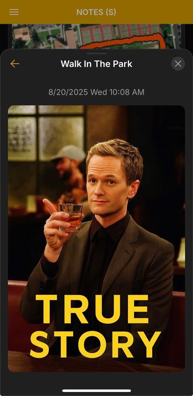 Notes Detail Page (Walk In The Park, True Story)